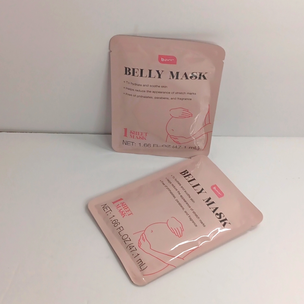 B-pure hydrate BELLY pregnancy mom tummy sheet mask set of 2